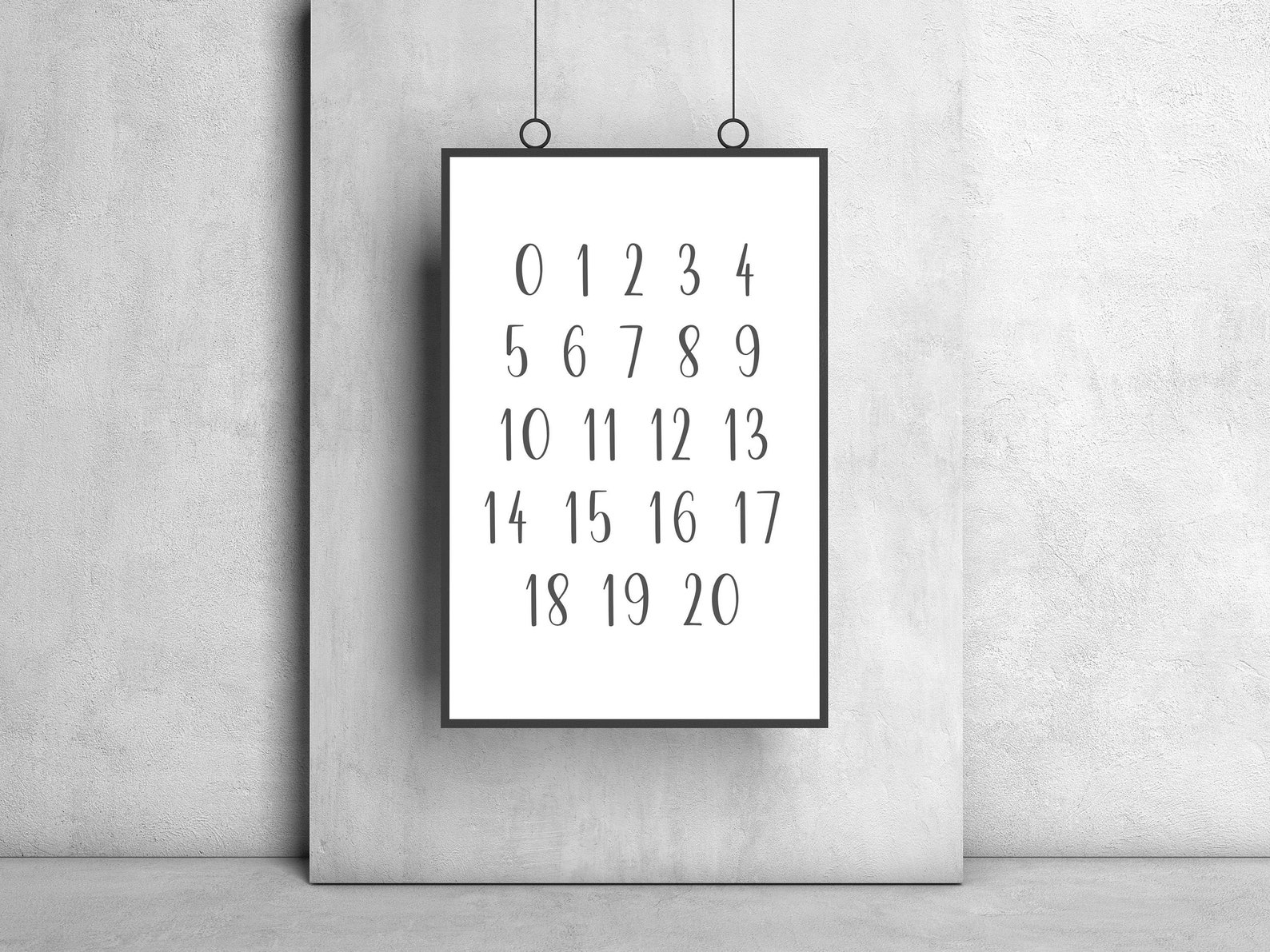 123 Number Print Typography Printable INSTANT DOWNLOAD Etsy