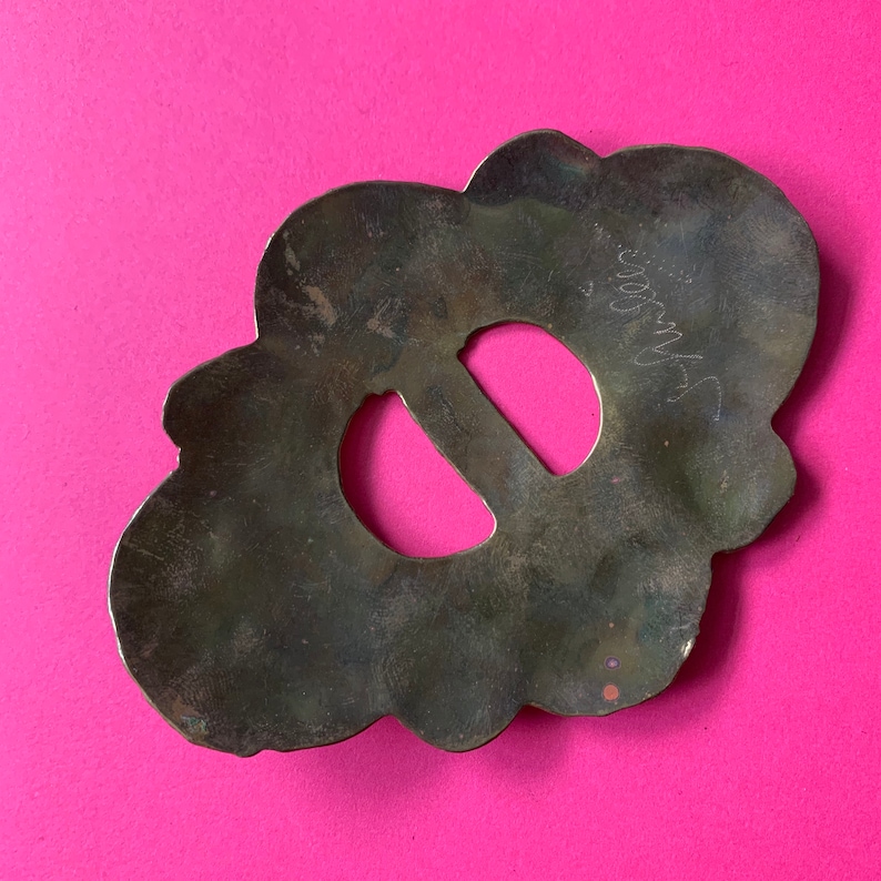 Vintage 1970/'s Scarf Metal Pin Scarf Buckle BRASS Buckle X220