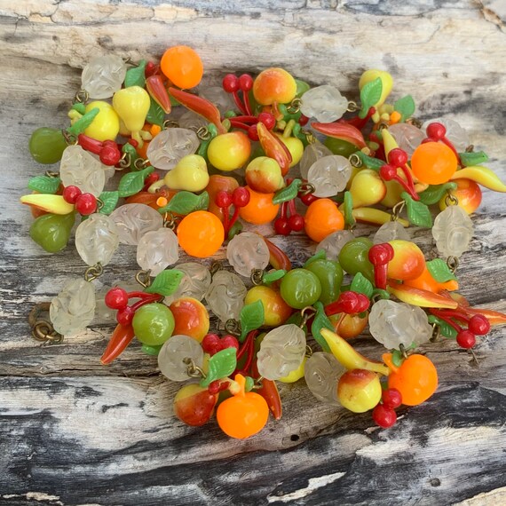Vintage Plastic Fruit Necklace X Gem