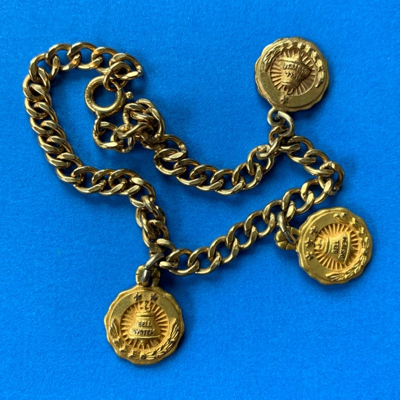Vintage | Bell System Charm Chain Bracelet | 1/10… - image 2