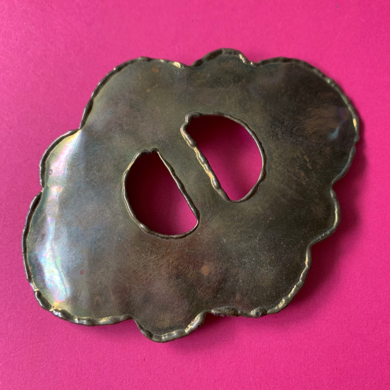 Vintage 1970/'s Scarf Metal Pin Scarf Buckle BRASS Buckle X220