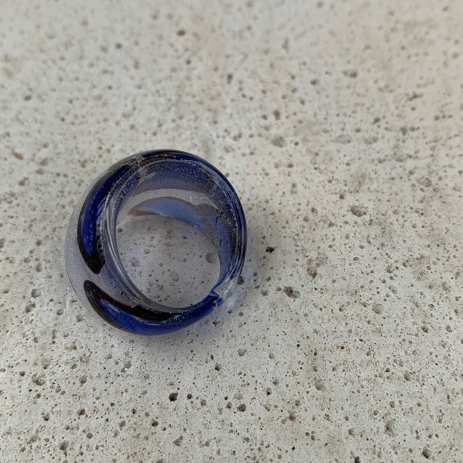 Vintage Blown Glass Ring X1516 Etsy