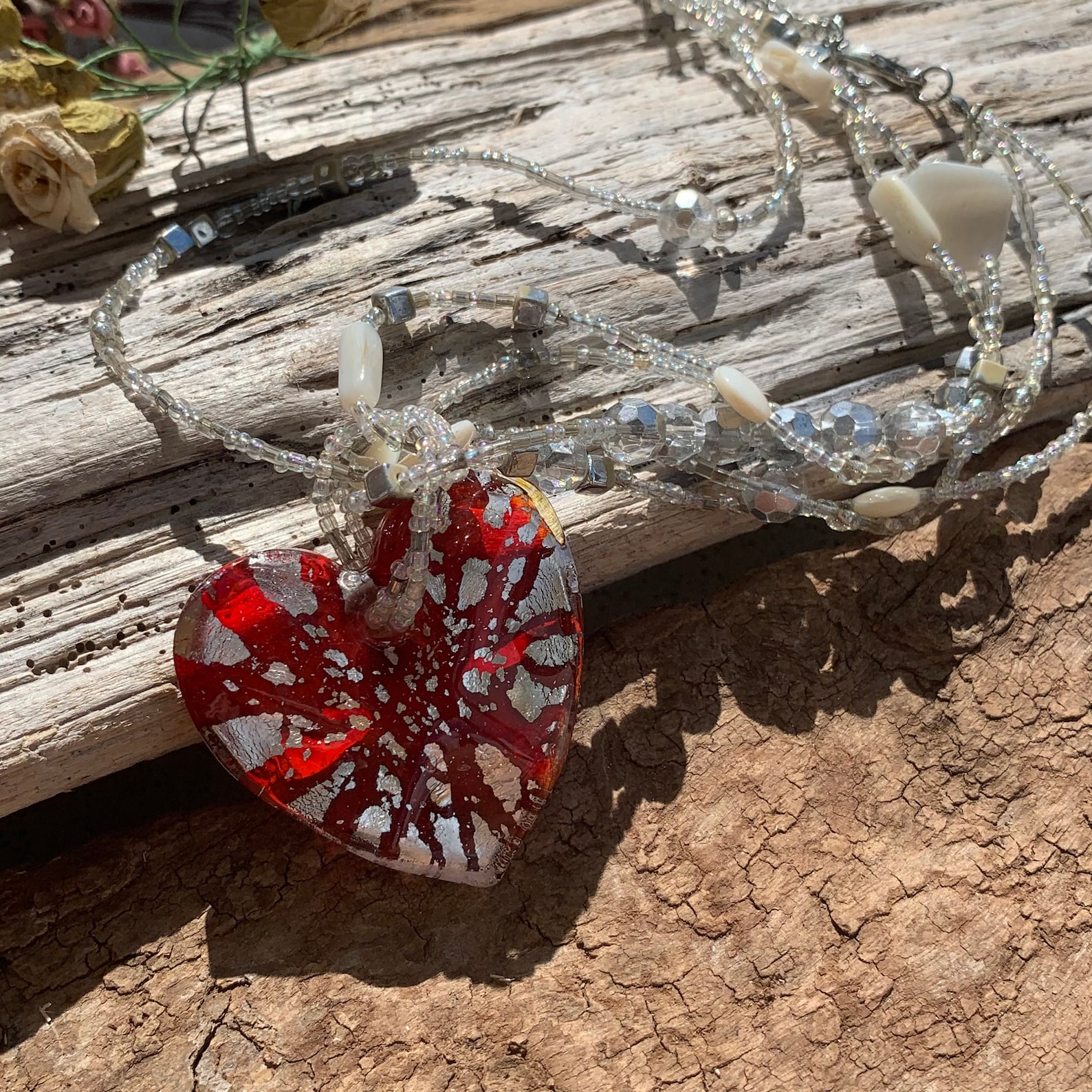 Upcycle Jewelry Necklace Beads Handmade X2817 Etsy