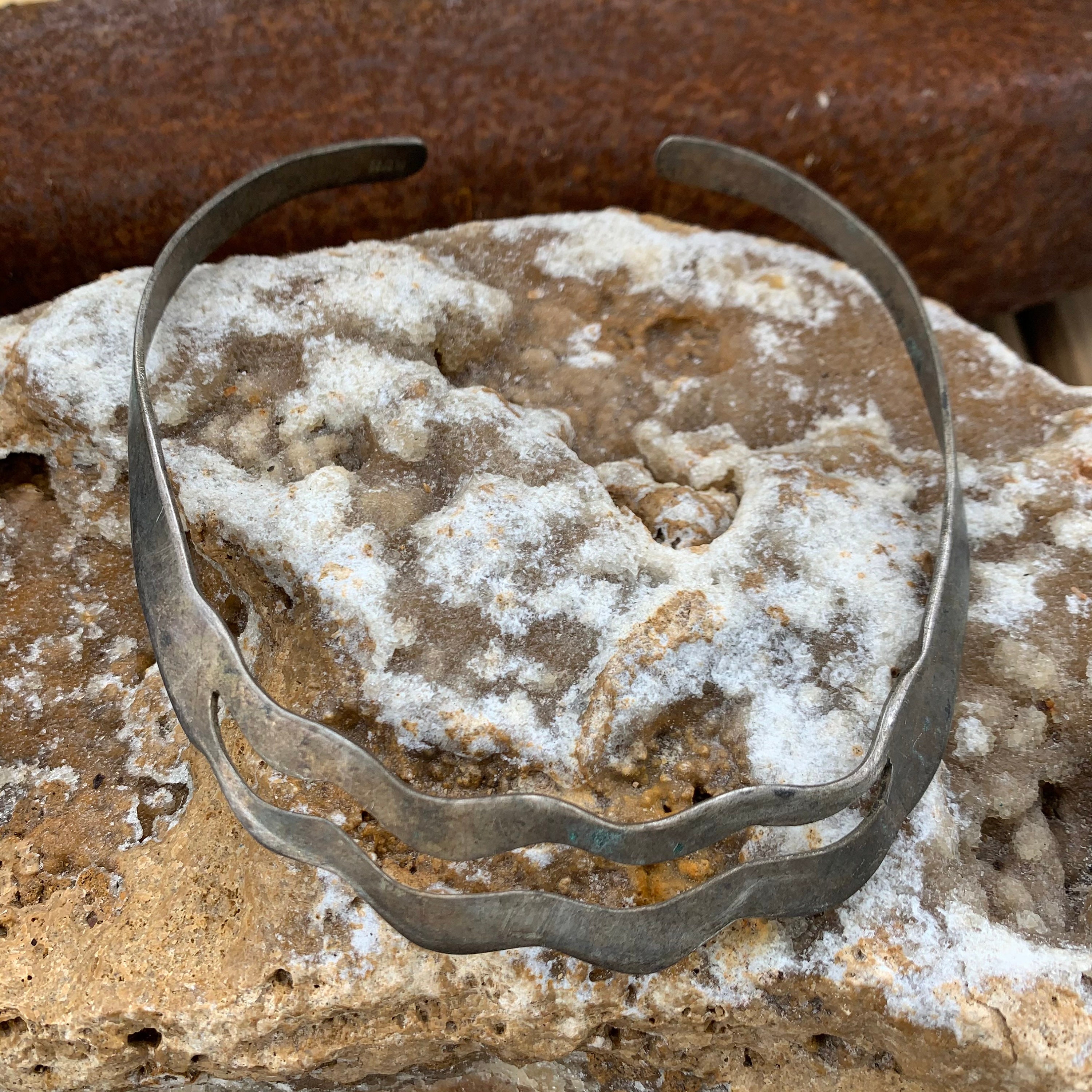 Vintage 925 Sterling Silver Cuff Necklace Open Necklace Etsy