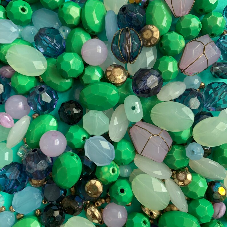 Vintage Mixed Plastic Beads jewelry Making X798 Etsy