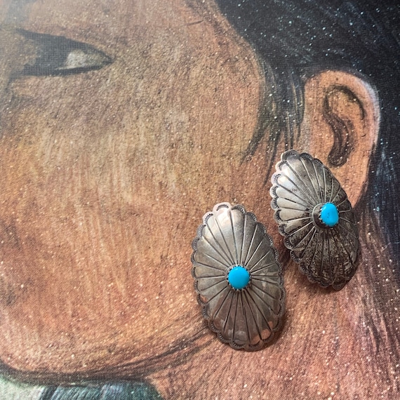 Vintage | Native American Sterling Silver Earring… - image 4