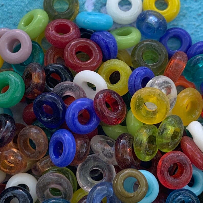 Supply 50g Ring Saucer Glass Beads Donut Beads Mix Color Etsy