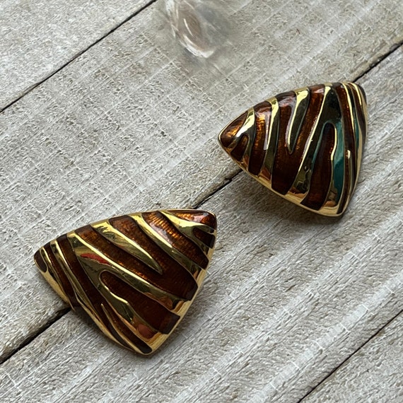 Vintage 90s large Clip on Earrings - image 1