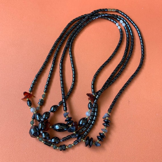 Vintage | 4 Hematite necklaces | Beaded Choker Ne… - image 3
