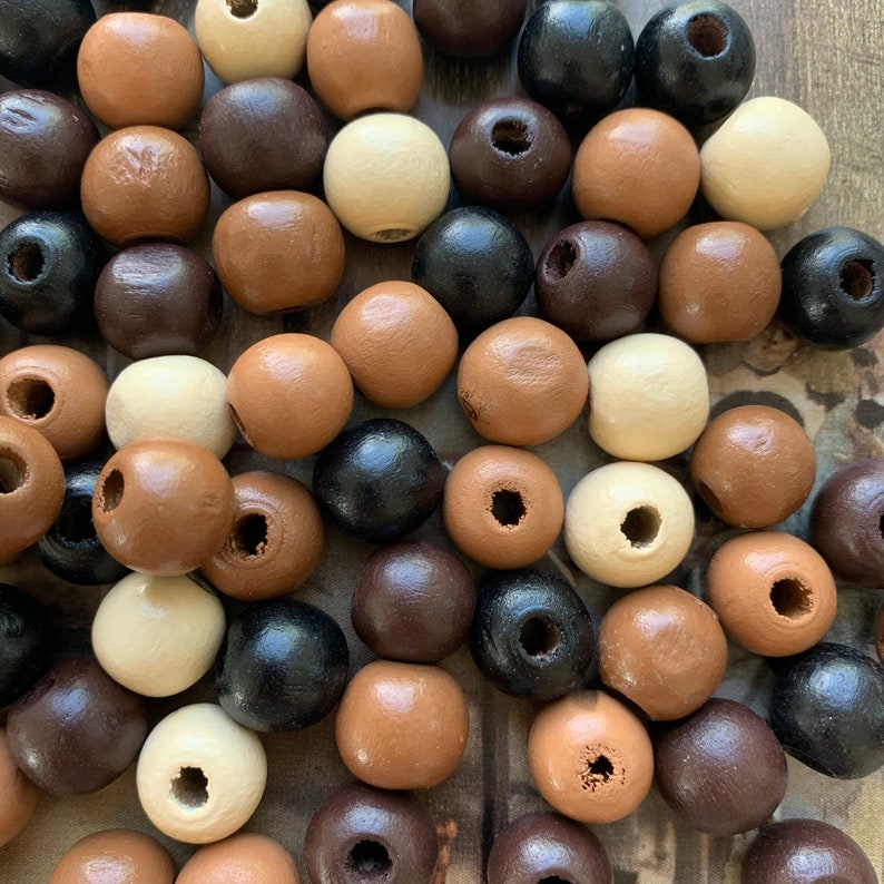 Bohemian Beads X1117 Large Hole Beads 100 WOOD Beads Natural Wood Beads Vintage