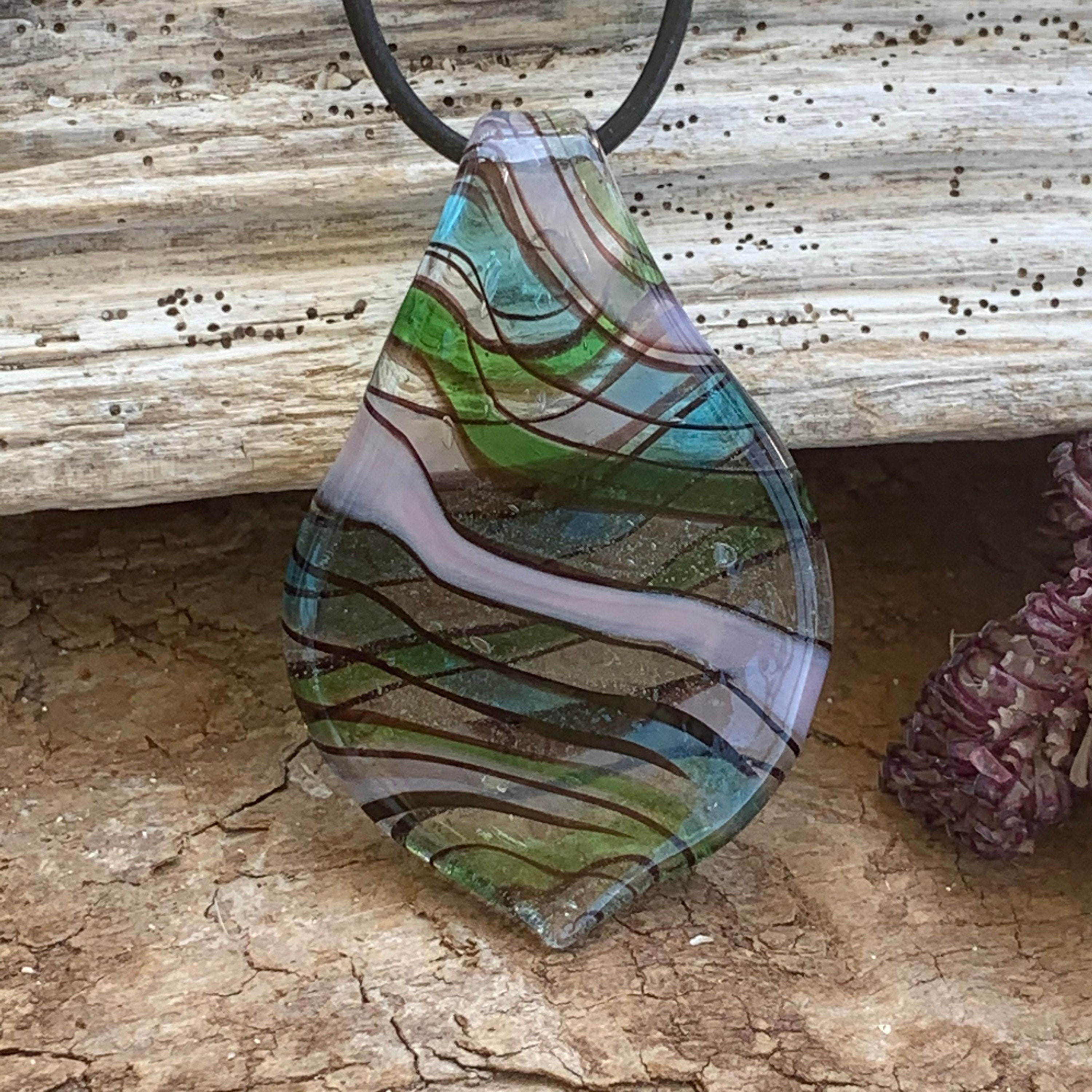 Vintage Lampwork Pendant Large Glass Pendant X3071 Etsy UK