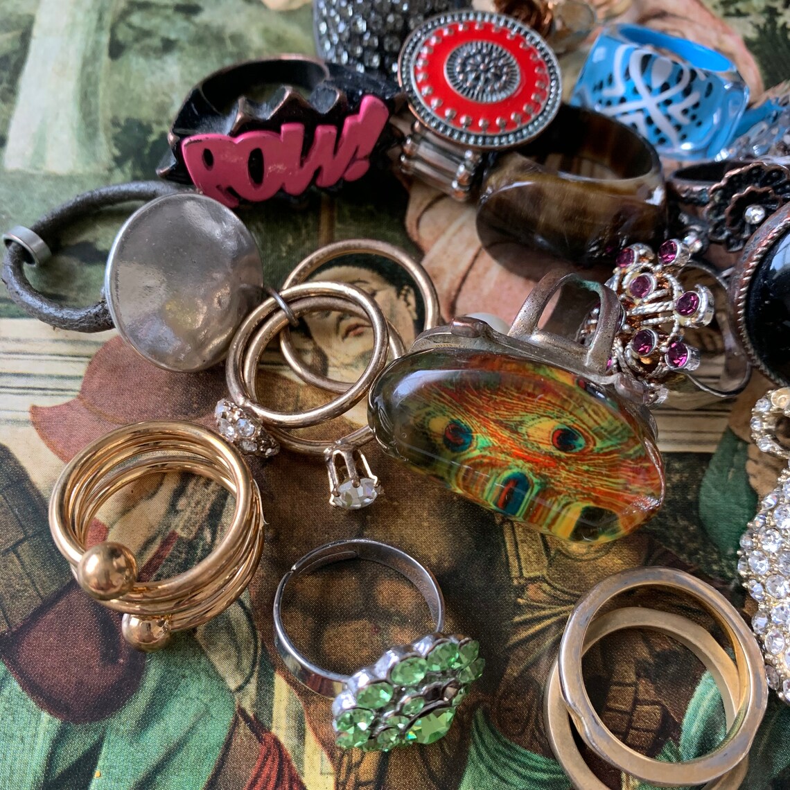 Destash Upcycle Vintage Jewelry 19 Rings Craft Etsy