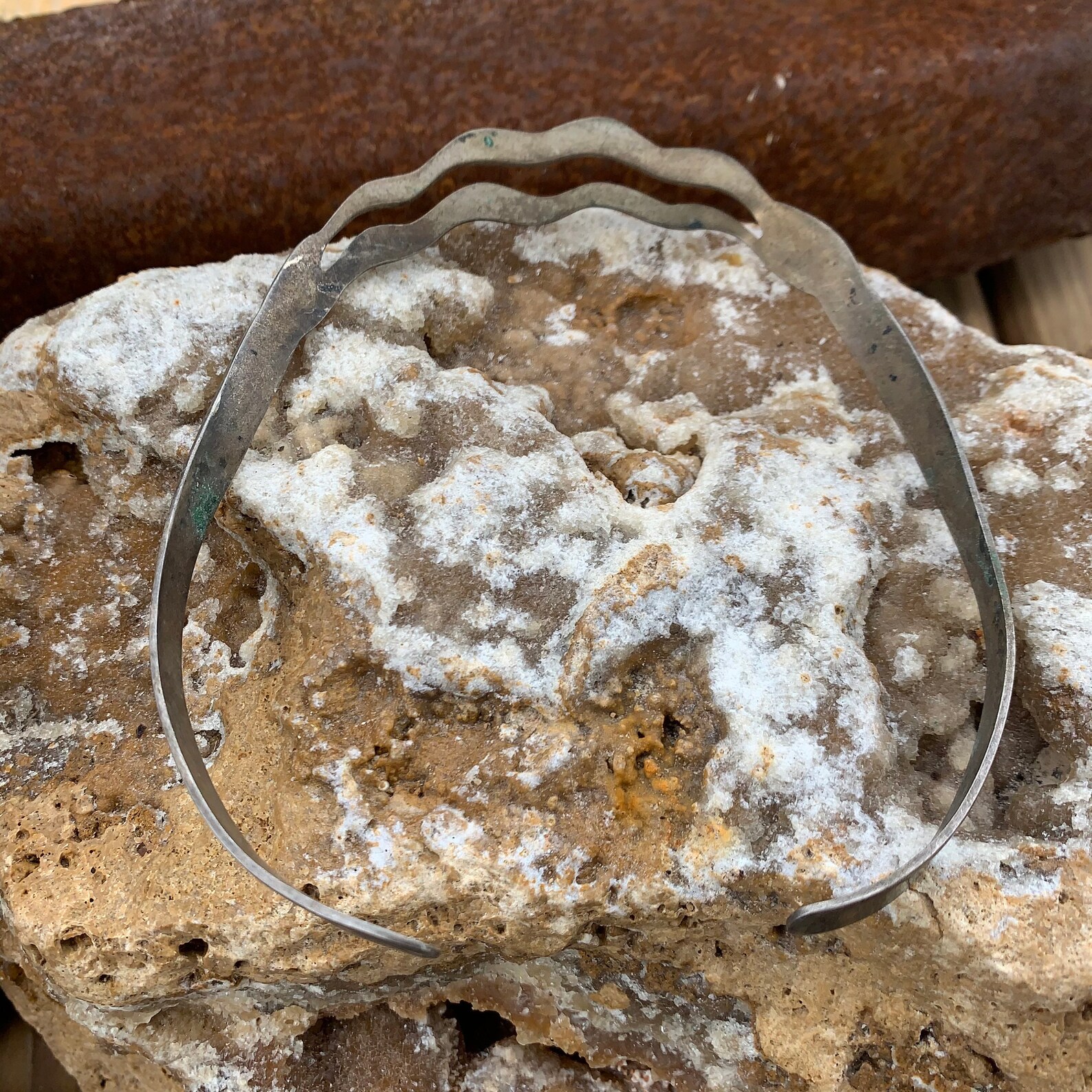 Vintage 925 Sterling Silver Cuff Necklace Open Necklace Etsy