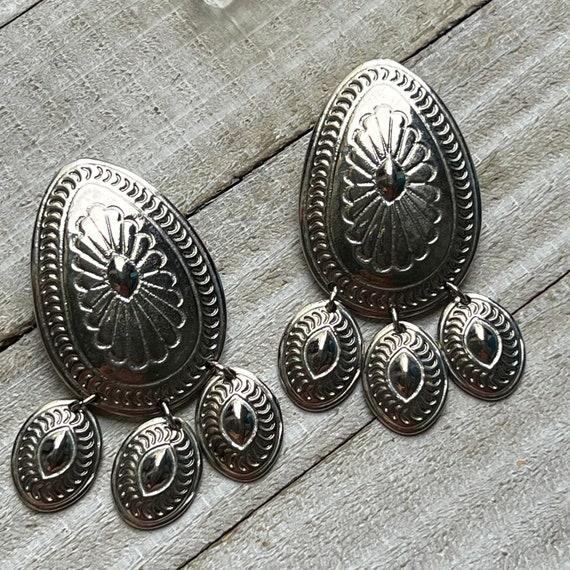 Vintage 90s large Clip on Earrings - image 1