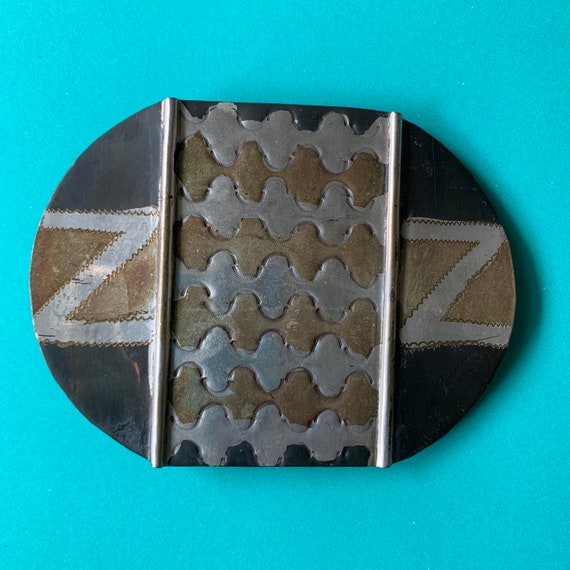 Vintage 1970's | Mixed Metal Buckle | Made in Ind… - image 2