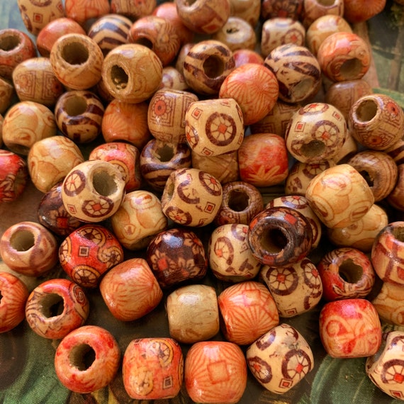 Vintage 75 WOOD Beads Natural Wood Beads Bohemian Beads Etsy