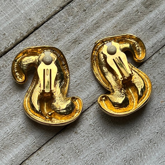 Vintage 90s large Clip on Earrings - image 4