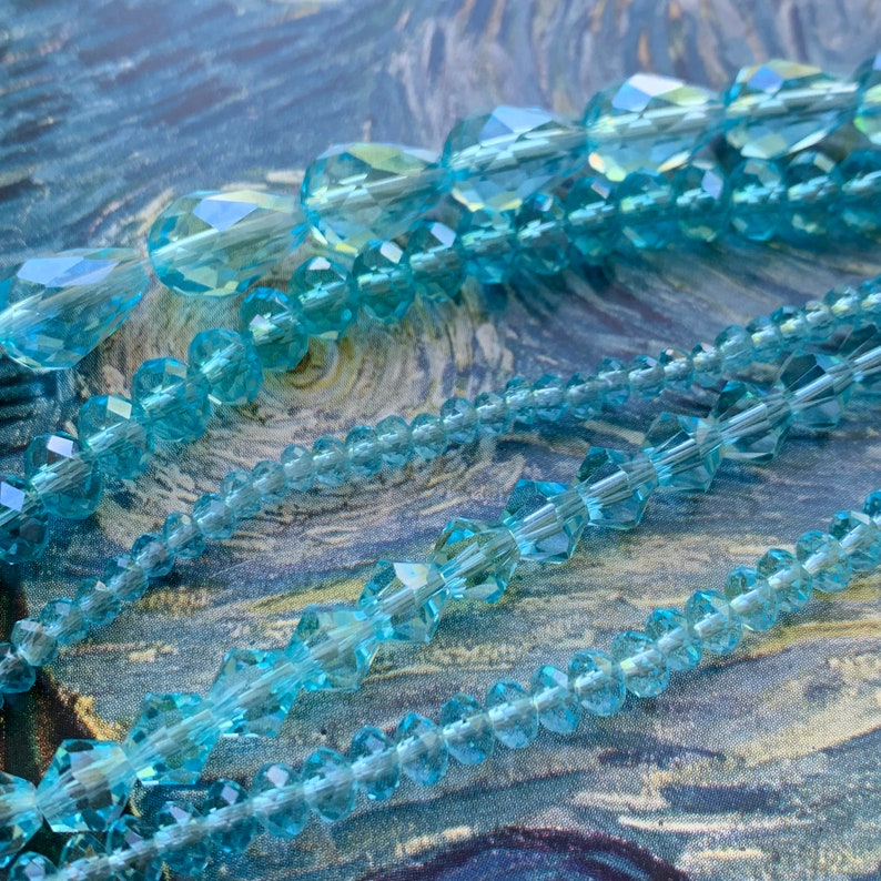 Thunder Polish Glass Crystal Beads Aqua Marine Glass Beads Etsy