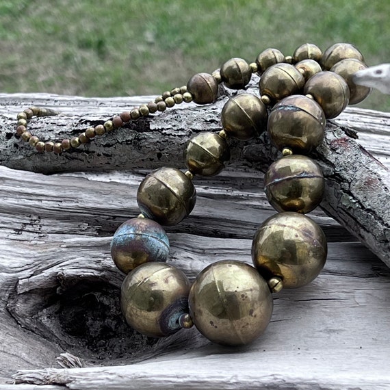 Brass bead necklace deals