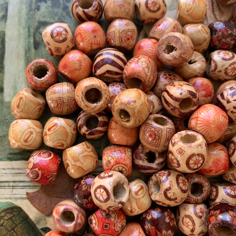 Vintage 75 WOOD Beads Natural Wood Beads Bohemian Beads Etsy