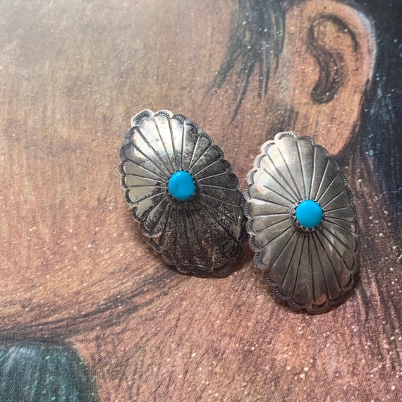 Vintage | Native American Sterling Silver Earring… - image 1
