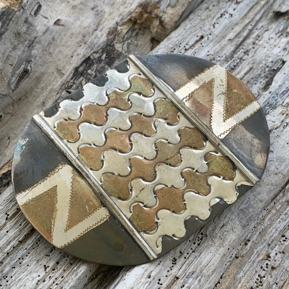 Vintage 1970's | Mixed Metal Buckle | Made in Ind… - image 3