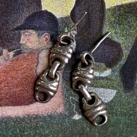 Vintage 925 TC 168 Sterling Silver Earrings Dangle Earrings X1013