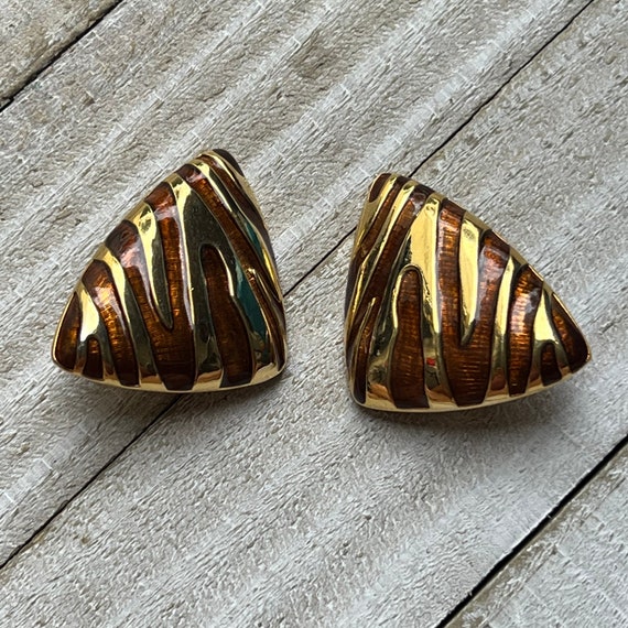 Vintage 90s large Clip on Earrings - image 3