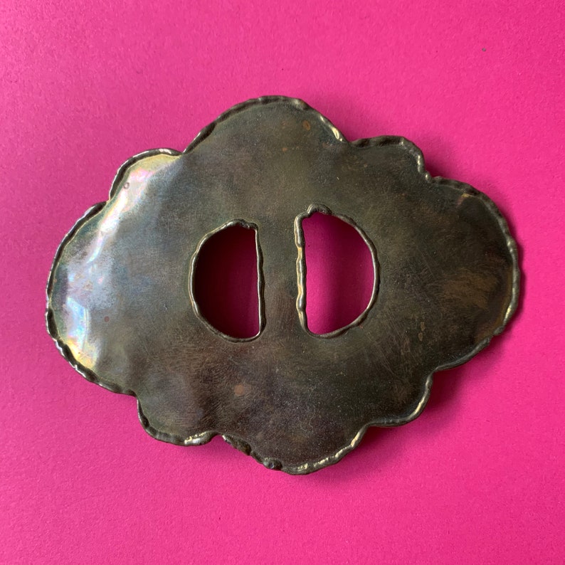 Vintage 1970/'s Scarf Metal Pin Scarf Buckle BRASS Buckle X220