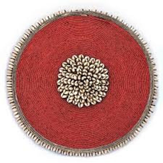 Bouclier Africain en Perle et Cauris - Bouclier Du Cameroun Cauris