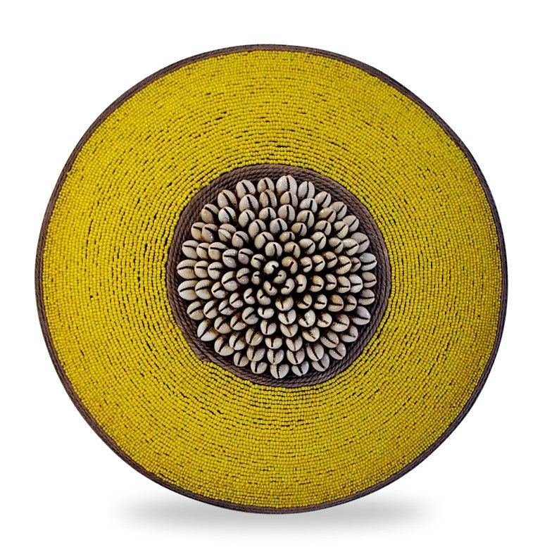 Bouclier Africain en Perle et Cauris - Bouclier Du Cameroun Cauris