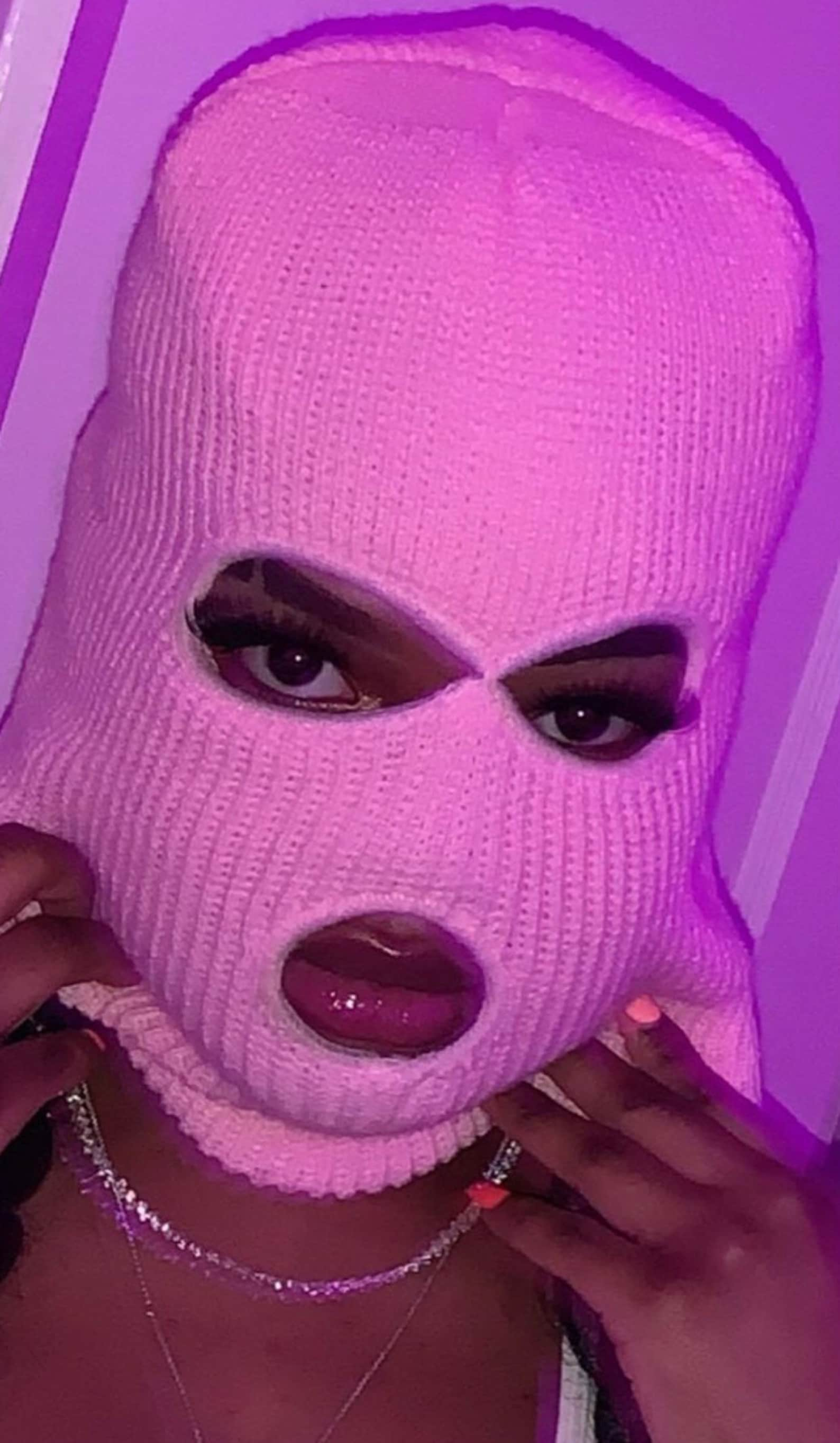 Balaclava Bally Ski Mask Baddie Mask Hat Neon Green White Pink - Etsy