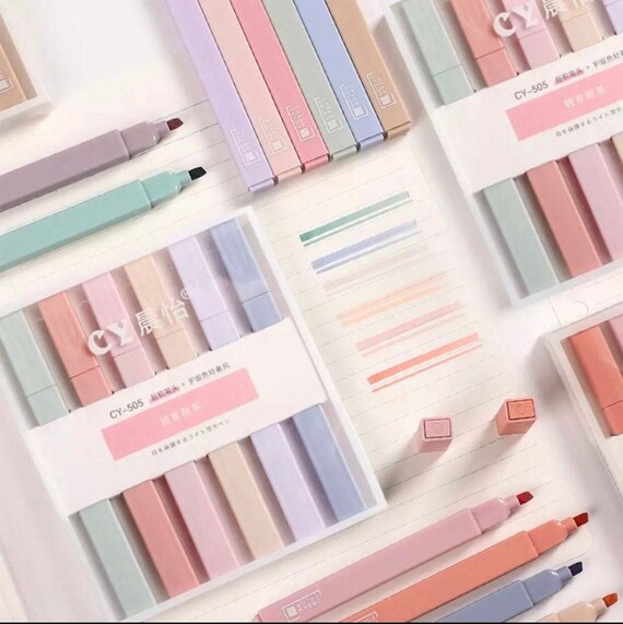 Pastel Highlighter Set Kawaii Stationary Cute Stationary Etsy Canada