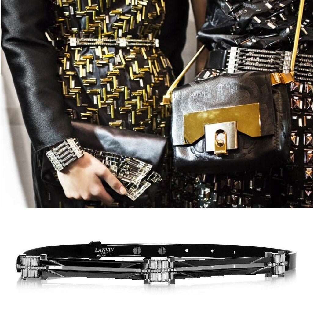 1K NWT LANVIN 63 Swarovski Crystals Art Deco Thin Skinny  display picture 1