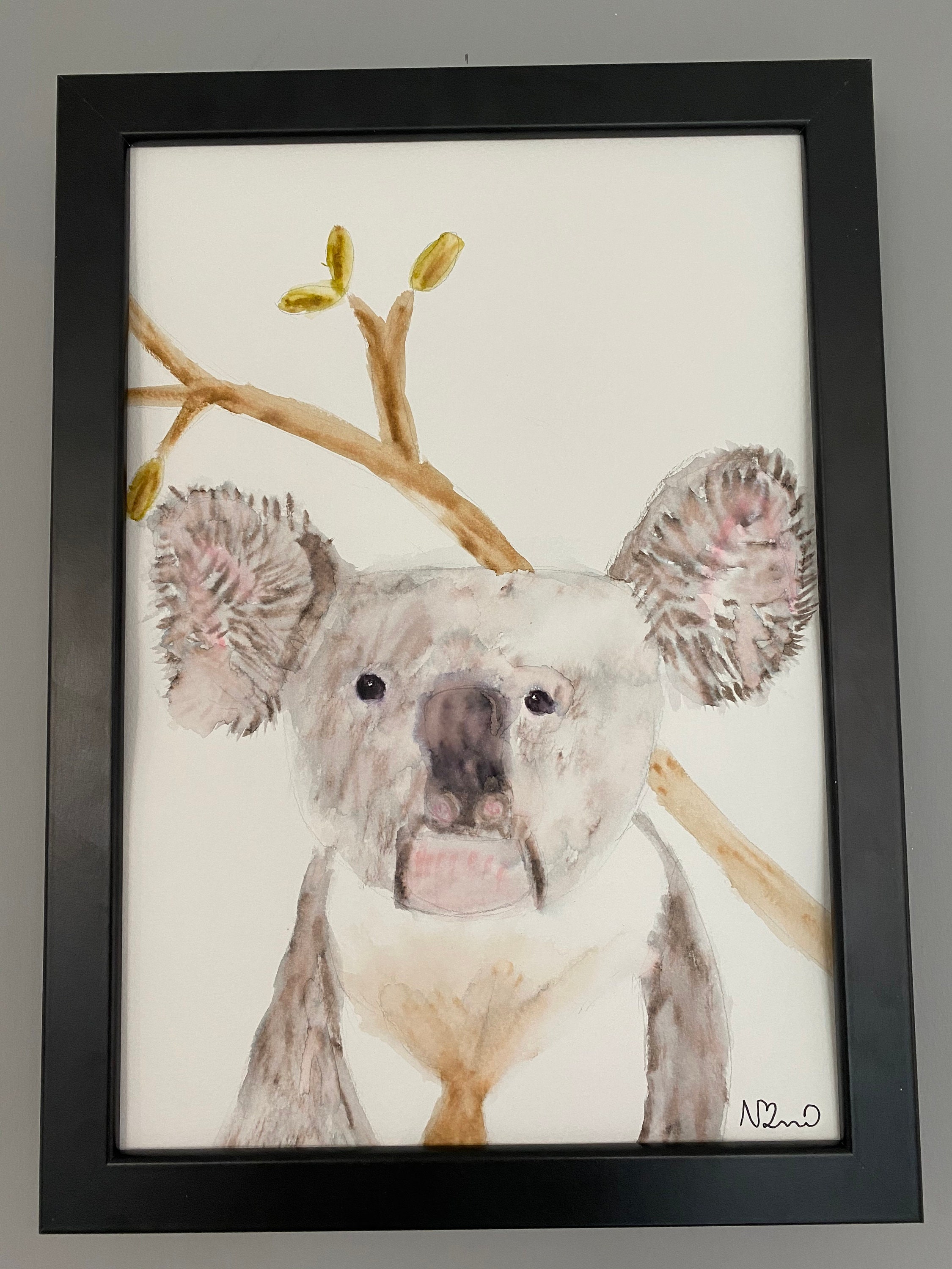 A4 Framed Watercolour Koala Original Art Gift Wall Display Etsy