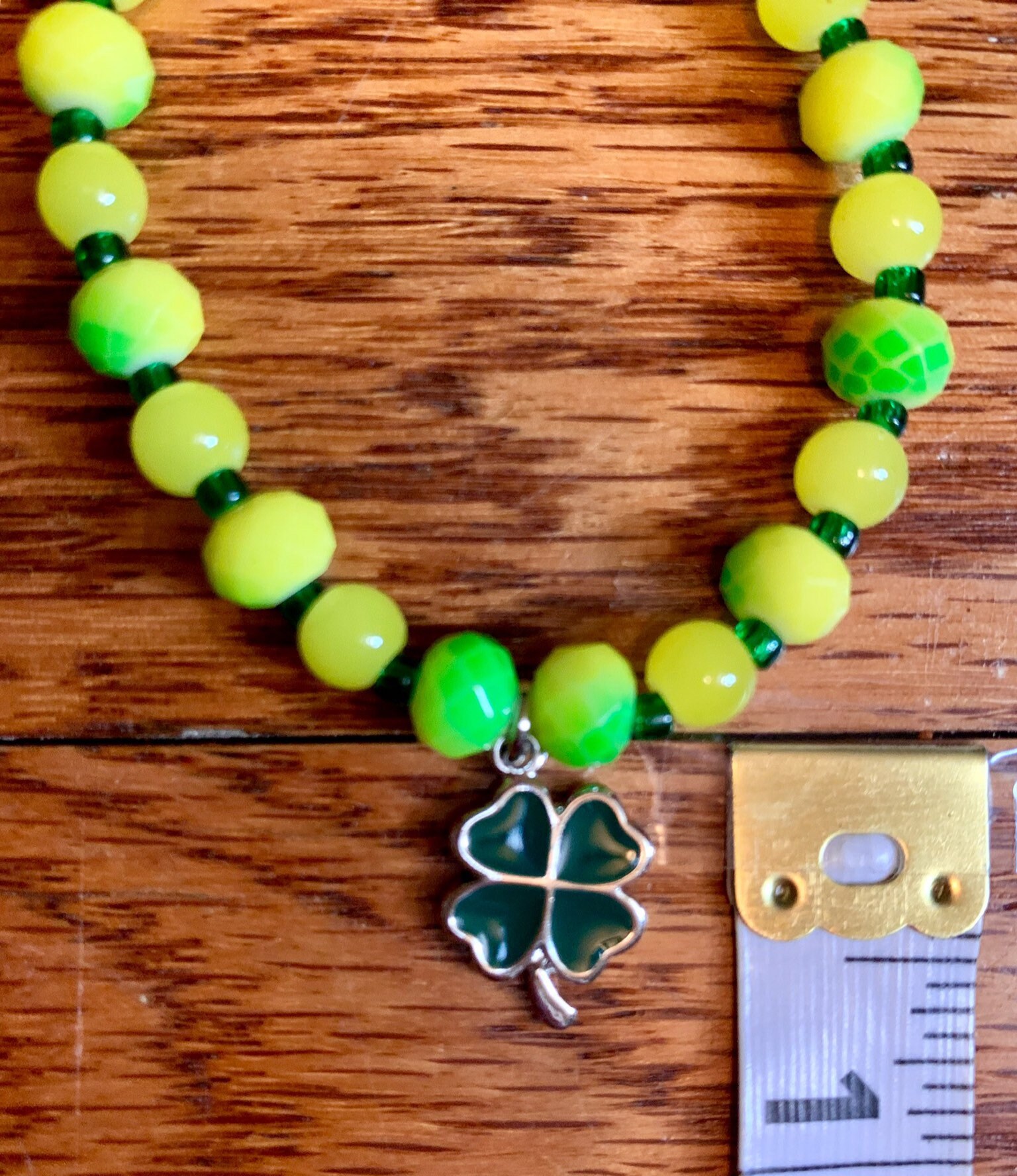 Pulsera Shamrock con cuentas verde y amarilla sin níquel Etsy España