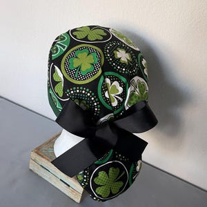 Saint Patrick.Women Scrub Cap.Easter, Valentine’s Day .Independence Day: Adjustable Cotton Scrub Hat
