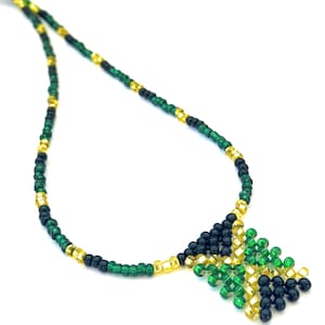 Jamaica Flag Necklace Jamaican Pendant Caribbian Necklace