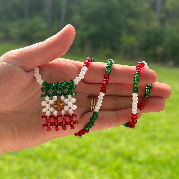 Mexican store flag necklace