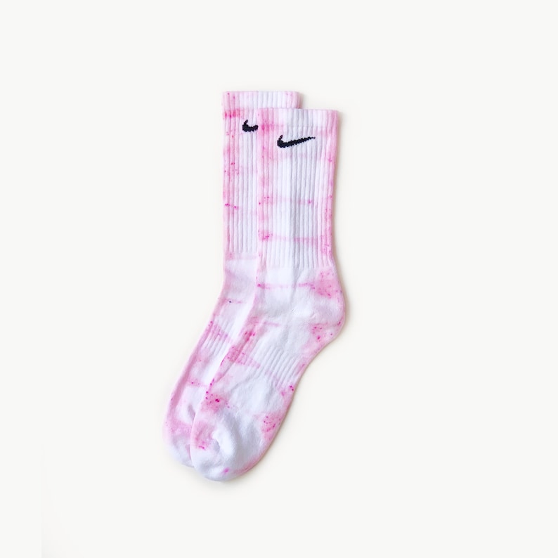 Tie Dyed Pastel Pink & White Nike Socks Custom and Unique Etsy