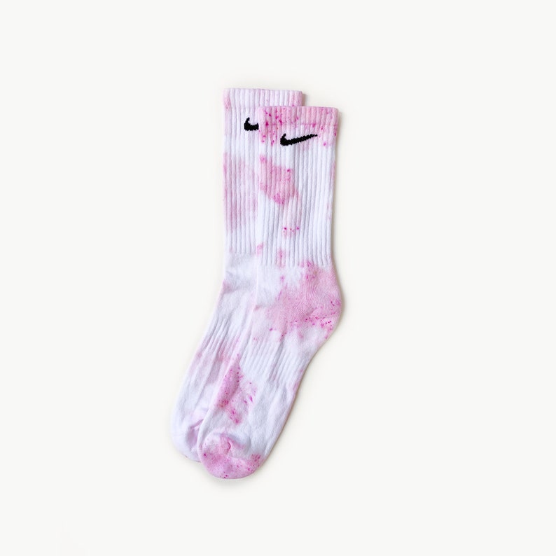 Tie Dyed Pastel Pink & White Nike Socks Custom and Unique Etsy