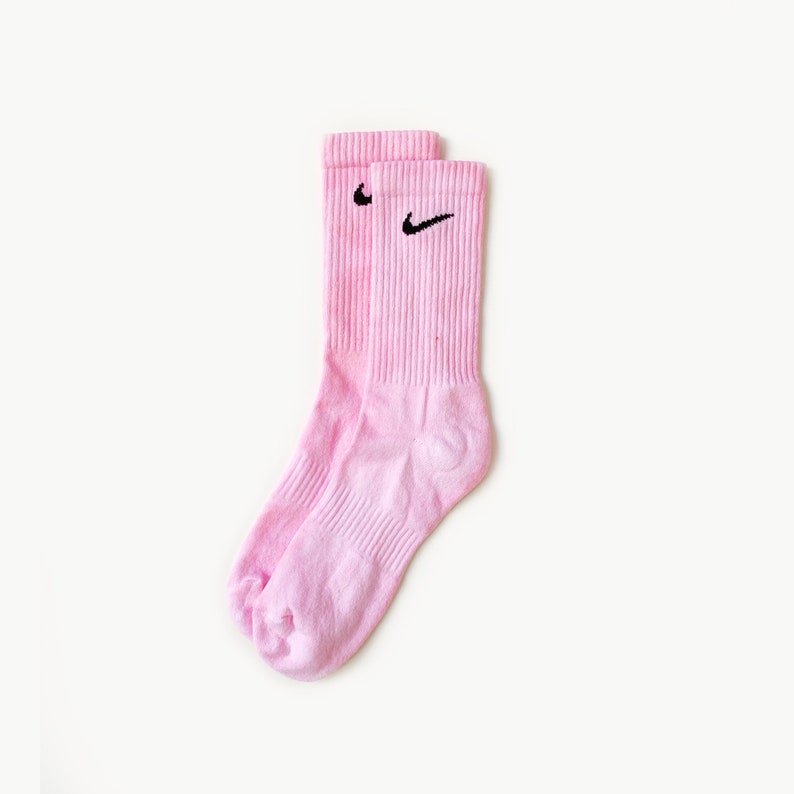 Tie Dyed Pastel Pink & White Nike Socks Custom and Unique Etsy