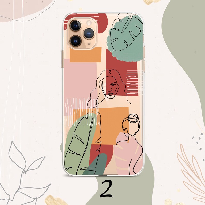 iPhone 11 case Abstract line face iPhone 12 Max Pastel Art Flower iPhone x xr xs max Pixel 3xl 2xl iPhone 7 8 6 SE Samsung S8 S9 S10 S20 S10
