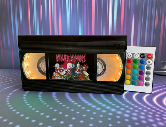 Klowns VHS Lamp, Horror Movie Lamp, Lamp Tapes 80s 90s, Retro VHS Lamp, Halloween Gift, Night Light Lamp, Table Lamp, Pick your own Movie