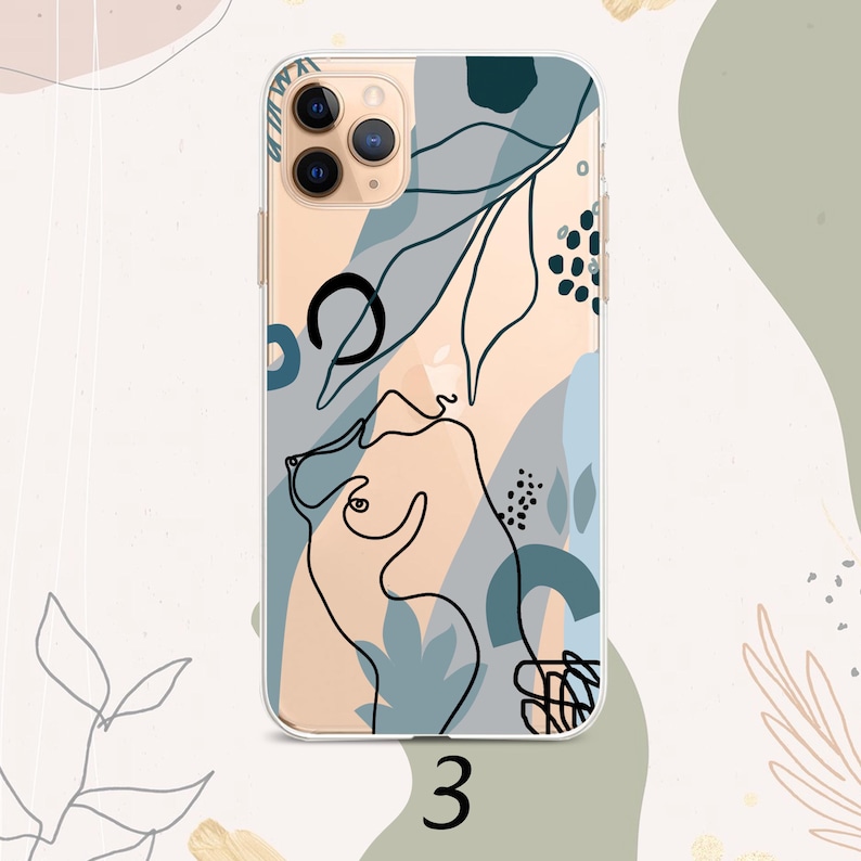 iPhone 11 case Abstract line face iPhone 12 Max Pastel Art Flower iPhone x xr xs max Pixel 3xl 2xl iPhone 7 8 6 SE Samsung S8 S9 S10 S20 S10