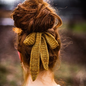 KNITTING PATTERN** Cottage hair accessories versatile knitting pattern ribbon scrunchie bow set