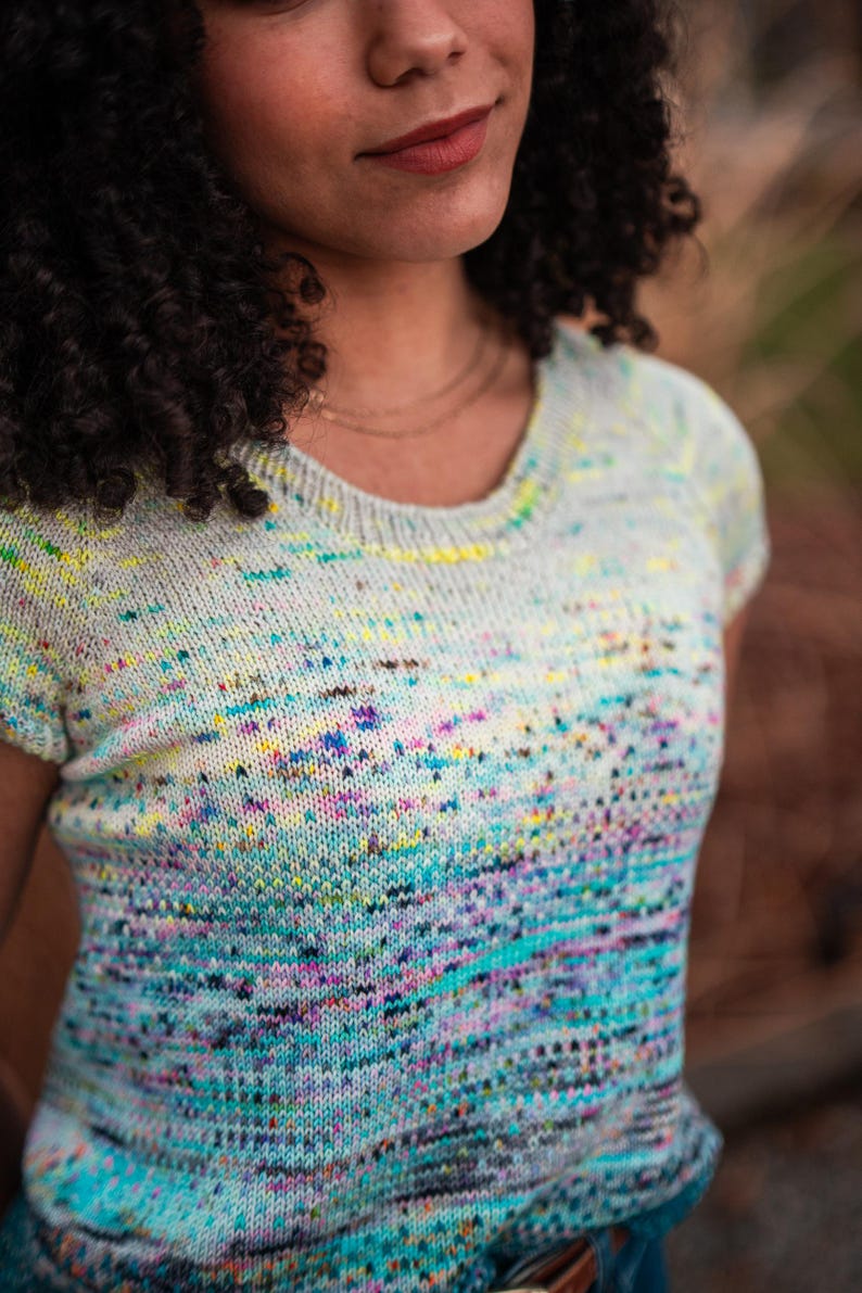 Knitting Pattern PDF, Knit Tee Pattern, Fingering Weight Sweater, Fade ...