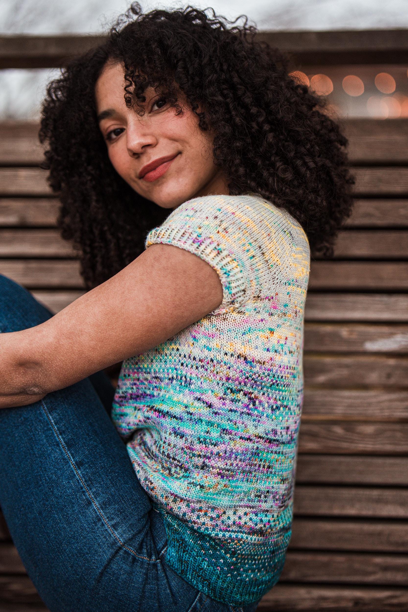 Knitting Pattern PDF, Knit Tee Pattern, Fingering Weight Sweater, Fade ...
