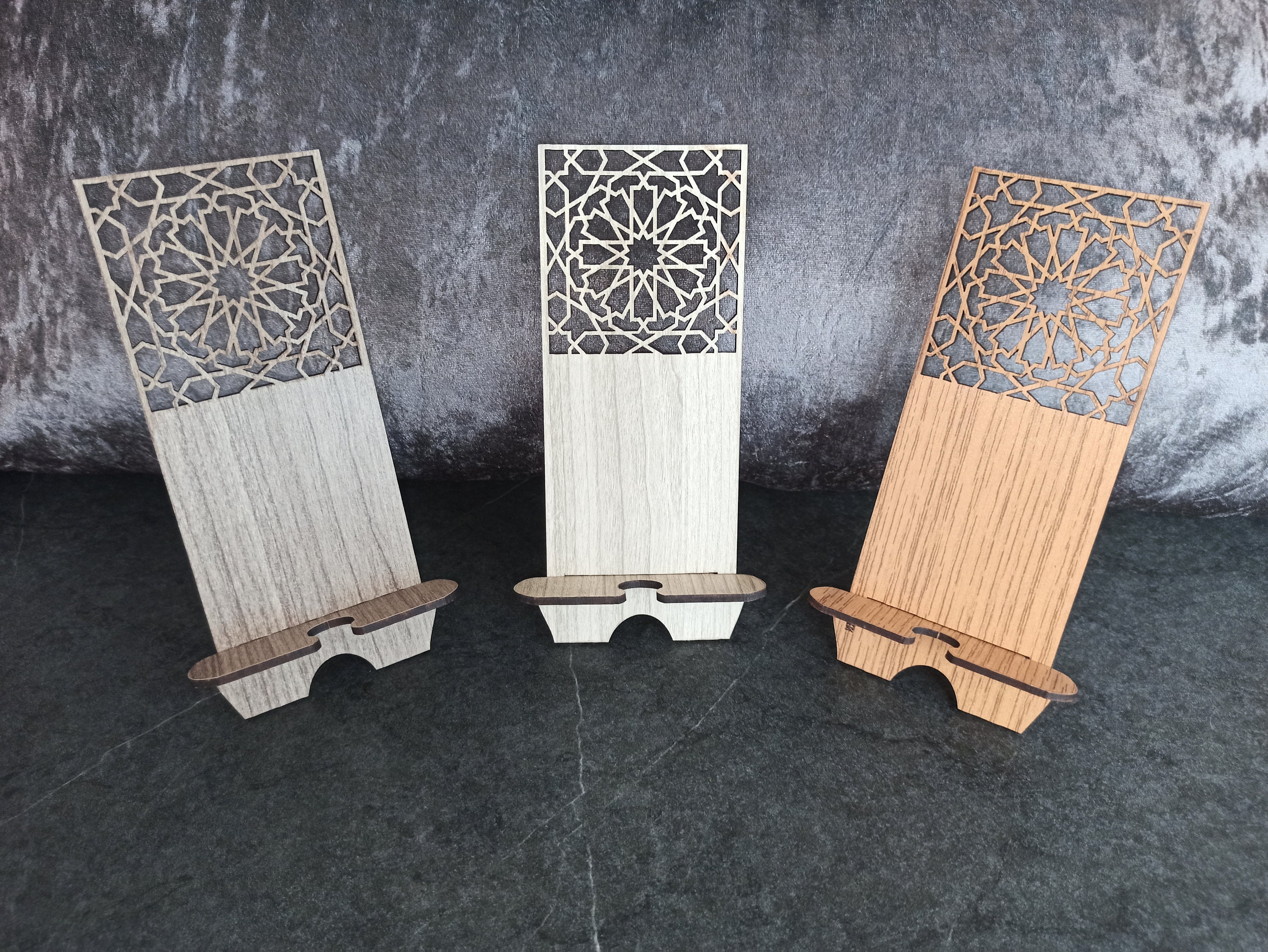 Support Téléphone Portable en Bois , Stand Pour Mobile Décor Oriental Smartphones Station d'accueil