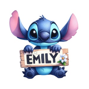 Personalized Stitch png sublimation design download, custom name Stitch png, cute Stitch png, sublimate designs download, Cartoon Characters